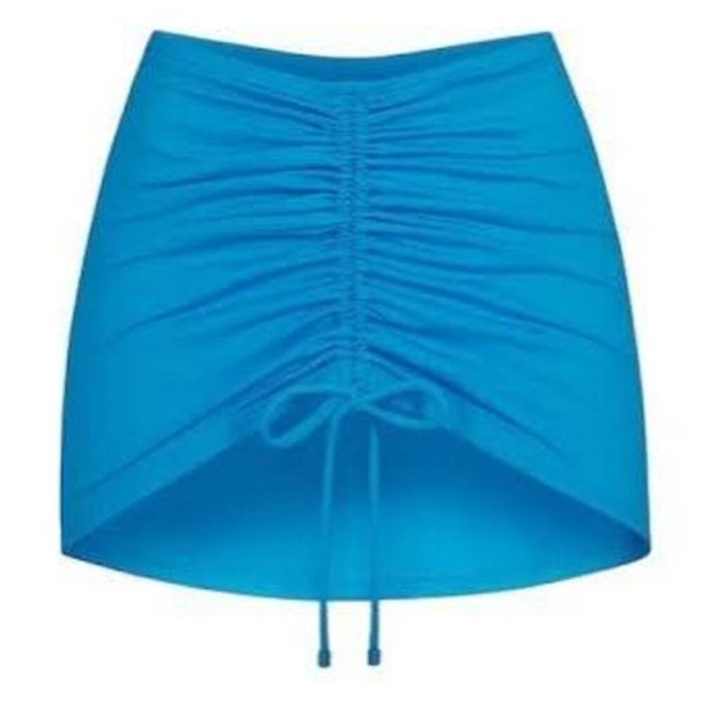 SKIMS Swim Ruched Mini Skirt Turquoise Size 2X